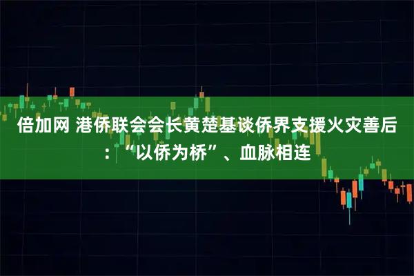 倍加网 港侨联会会长黄楚基谈侨界支援火灾善后：“以侨为桥”、血脉相连